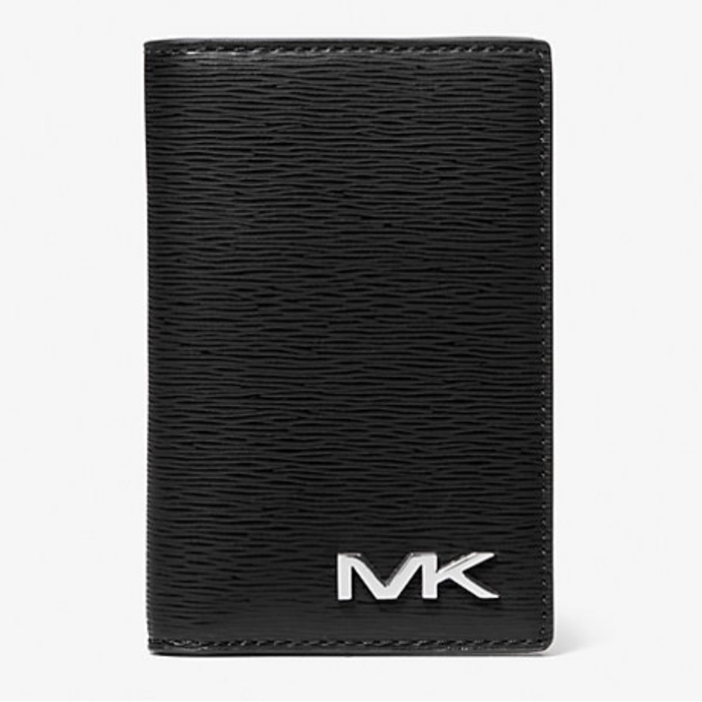 Michael Kors Cooper Bi-Fold Card Case, Black, Wallet, Card Holder - 36H3LCOD1B